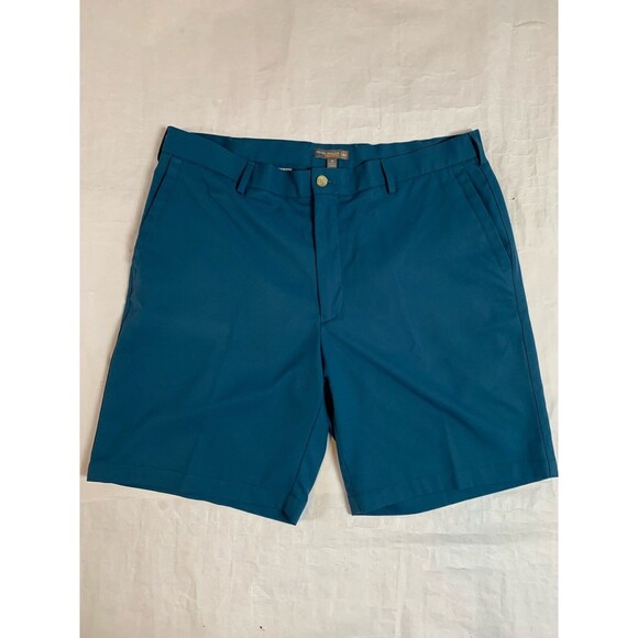 Peter Millar Shorts Mens 36 Blue Green Crown Sport Golf Performance Comfort - Picture 1 of 7